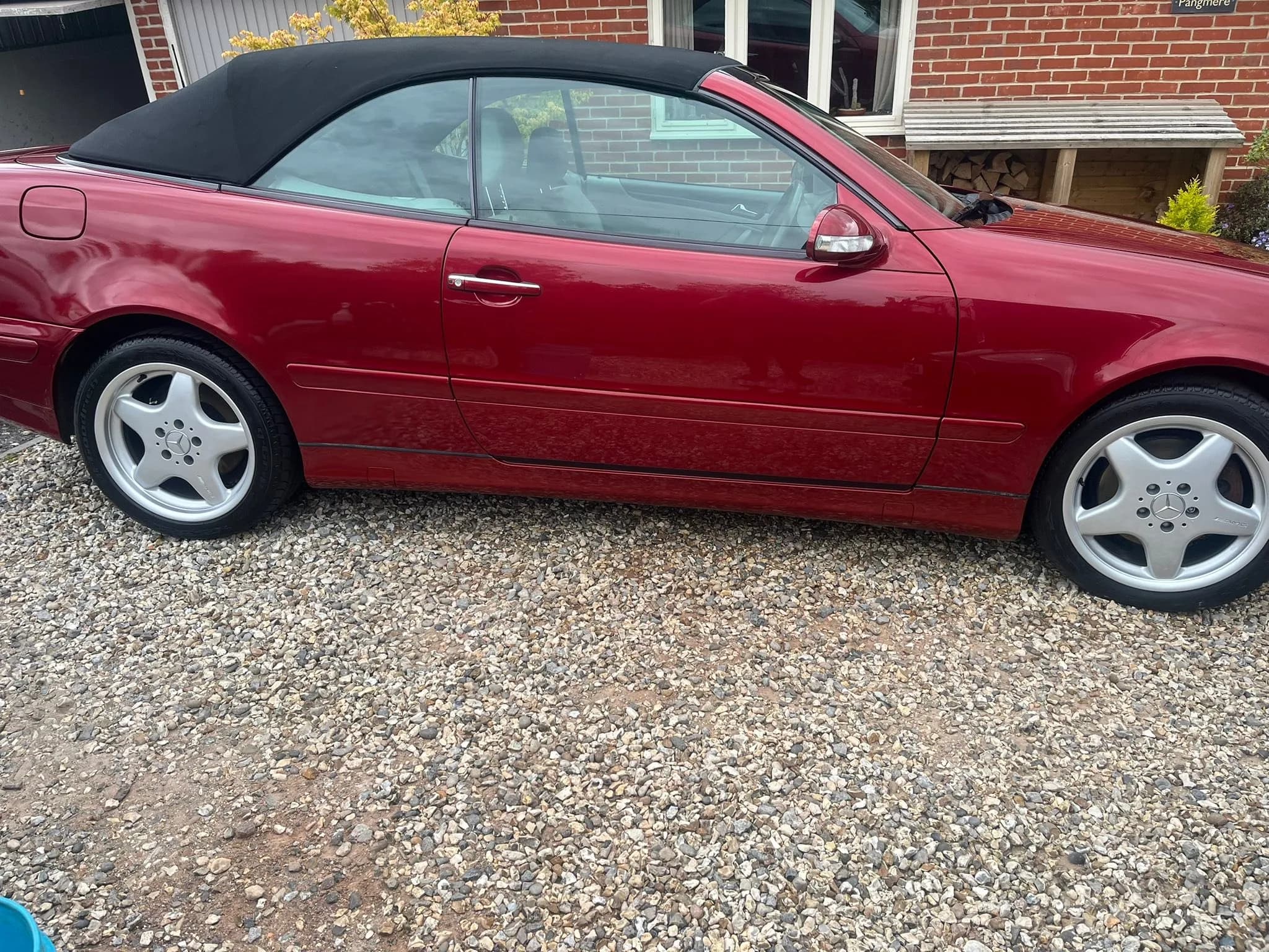 Side profile of a red car